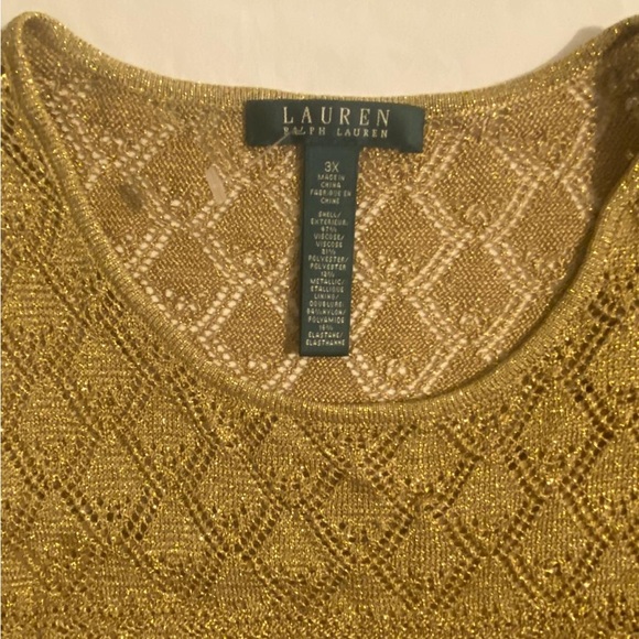 Lauren Ralph Lauren Metallic Gold Knit Top - Picture 2 of 4
